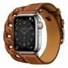 Apple Watch Hermes Series 7 LTE 41mm Silver S. Steel Case w. Fauve Leather D. Tour (MKLK3 MKFV3)