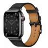 Apple Watch Hermes Series 7 LTE 41mm Space Black S. Steel Case w. Noir Single Tour (MKHP3)