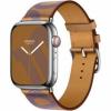 Apple Watch Hermes Series 7 LTE 45mm Silver S. Steel Case w. Bis/Bleu Tlectrique S.Leather (MKMG3 MKGC3)