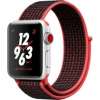 Apple Watch Nike  Series 3 GPS   Cellular 38mm Silver Aluminum w. Bright Crimson/BlackSport L. (MQL72)