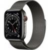 Apple Watch Series 6 GPS   Cellular 44mm Graphite Stainless Steel Case w. Graphite Milanese L. (M07R3)