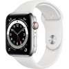 Apple Watch Series 6 GPS   Cellular 44mm Silver Stainless Steel Case w. White Sport B. (M07L3)