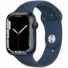Apple Watch Series 7 GPS 45mm Midnight Aluminum Case With Abyss Blue Sport Band (MKNN3 MKUW3)
