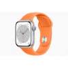 Apple Watch Series 8 GPS 41mm Silver Aluminum Case with Bright Orange Sport Band - S/M (MP6R3 MR2V3)
