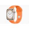 Apple Watch Series 8 GPS 41mm Starlight Aluminum Case w. Bright Orange Sport Band S/M (MNPD3 MR2V3)