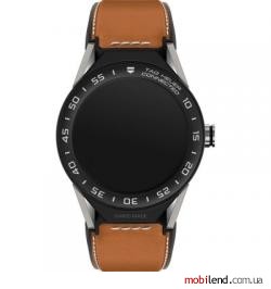TAG Heuer Connected Modular 45 Brown Calfskin Strap with Black Mat Ceramic Bezel (SBF8A8001.11FT6110)