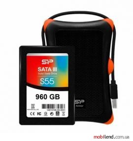 Silicon Power Slim S55 960 GB Notebook Upgrade Kit (SP960GBSS3S55S27)