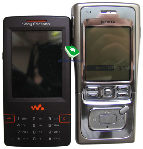 ��������� ����������� ���������� Nokia N91 � Sony Ericsson W950i