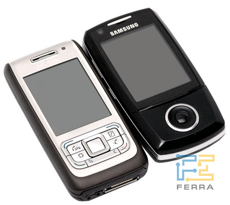 �������� ������� ������� ������� ������� Nokia E65 (�����) � Samsung i520 (������)