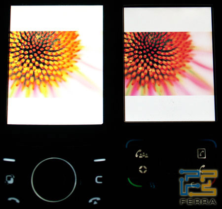 ��������� ������� Nokia E65 (������) � Samsung i520 (�����), ������������ ������� �������, ����������