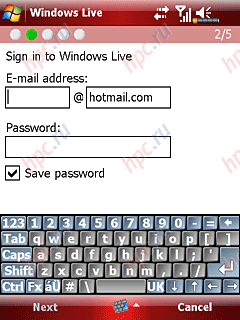 Glofiish X500+ Windows Live