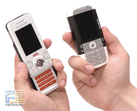 ��������� Nokia 5700 � Sony Ericsson W580i � �������� Ferra.ru 5