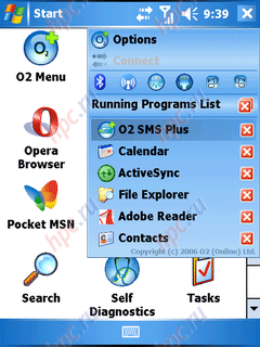 O2 XDA Flame: O2 Menu