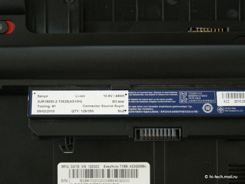 ����� Packard Bell EasyNote TX86: �������� � ���������