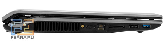   ASUS N53Jf: -, HDMI, RJ-45, -, eSATA, USB 3.0