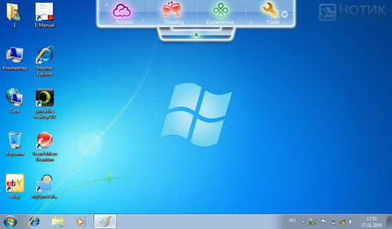 ������ ASUS Eee PC 1018P : ������� ���� Windows 7