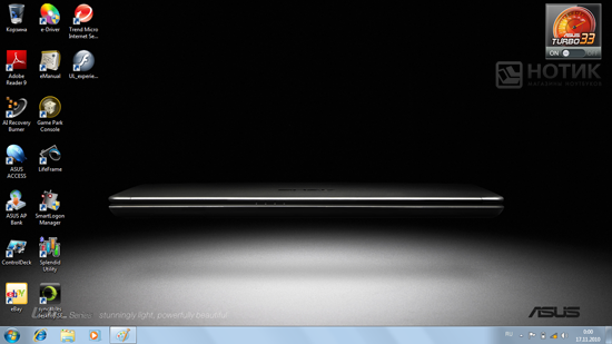 ������� ASUS UL20Ft : �������� ���� Windows