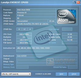 ������ Acer Aspire One 533-138kk ���� Everest ������������������ ����������