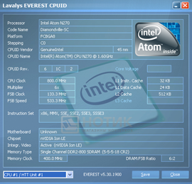 ������ ASUS Eee PC 1201NL, ���� CPU
