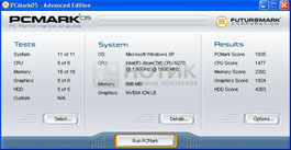 ������  ASUS Eee PC 1201NL, ���������� ����� PCMark 05