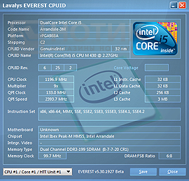 MSI GX740 EVEREST CPUID