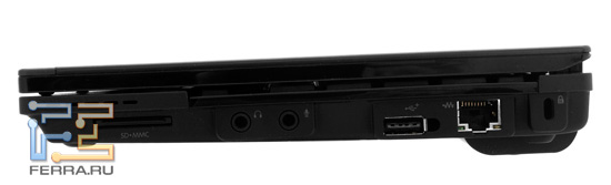 ������ ����� HP Mini 5103: ����-�����, ��� ����� �������, USB, RJ-45, Kensington Lock