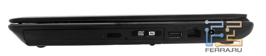 ������ ����� ASUS U30SD: ���������� ������, USB, RJ-45, ������ �������