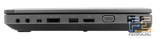 ������ ����� HP ProBook 6360b: ������ �������, RJ-11, D-SUB, DisplayPort, USB, eSATA, FireWire, ����� �������